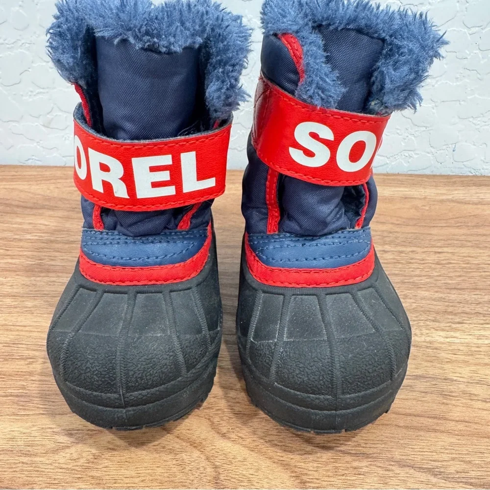 Sorel Snow Commander Snow Winter Boots Kids 5 Toddler Blue Black Outdoor